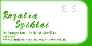 rozalia sziklai business card